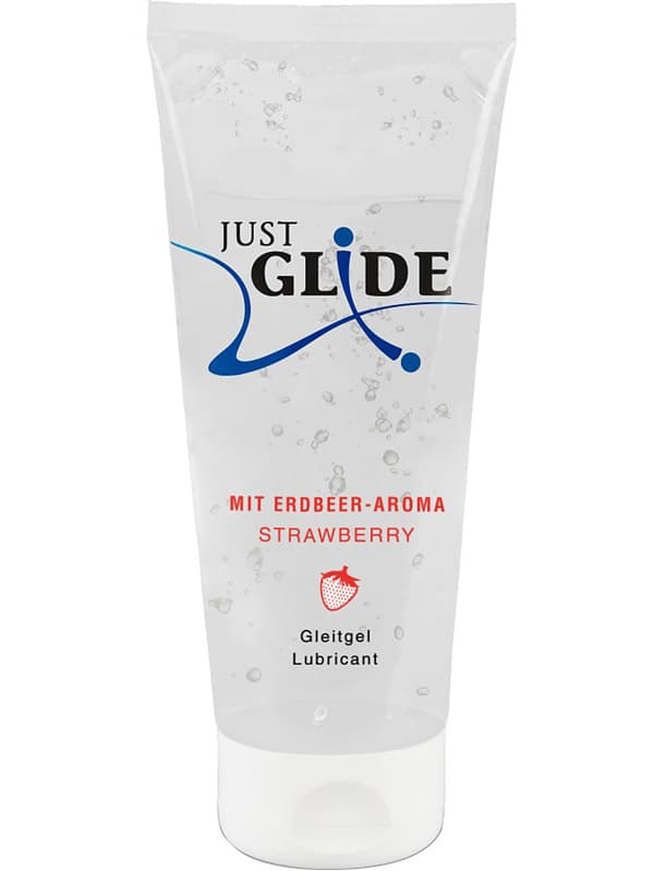 Just Glide: Strawberry, Vattenbaserat Glidmedel 200 ml