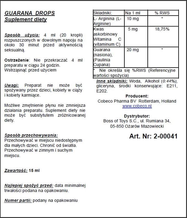 Guarana Drops kosttillskott 30ml