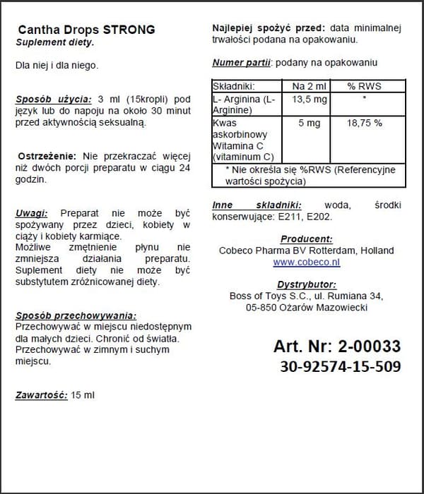 Cantha Drops Vahva ravintolisä