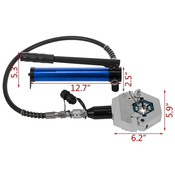 Hydrauliletkun Puristin - 71500 Erotettava Hydra-Krimp, Alumiinipumppu, Manuaalinen Mäntäventtiili - 53 HRC Leimaaja