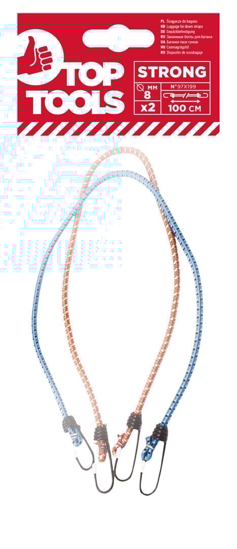 Elastiske bagageremme 100 cm, 2 stk.