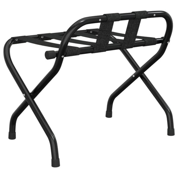 vidaXL Matkalaukkuteline selkänojalla musta 56x39x52 cm