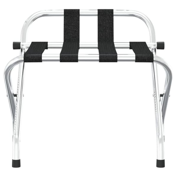 vidaXL Matkalaukkuteline selkänojalla hopea 56x39x52 cm