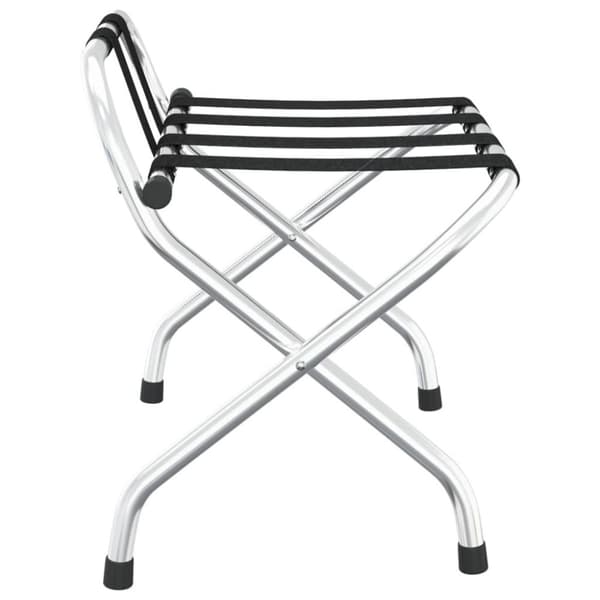 vidaXL Matkalaukkuteline selkänojalla hopea 56x39x52 cm