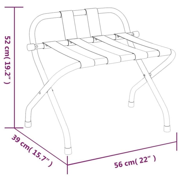 vidaXL Matkalaukkuteline selkänojalla hopea 56x39x52 cm
