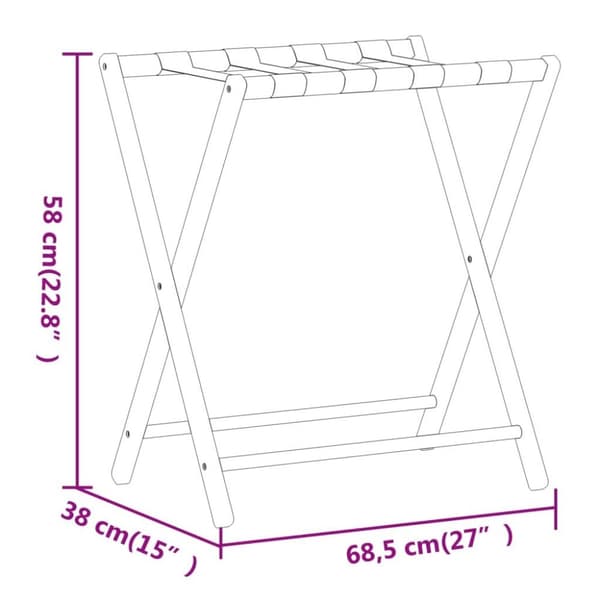 vidaXL Matkalaukkuteline 68,5x38x58 cm bambu