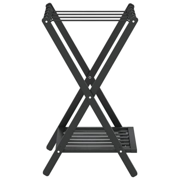 vidaXL Bagagehylla svart 68x38x58 cm bambu