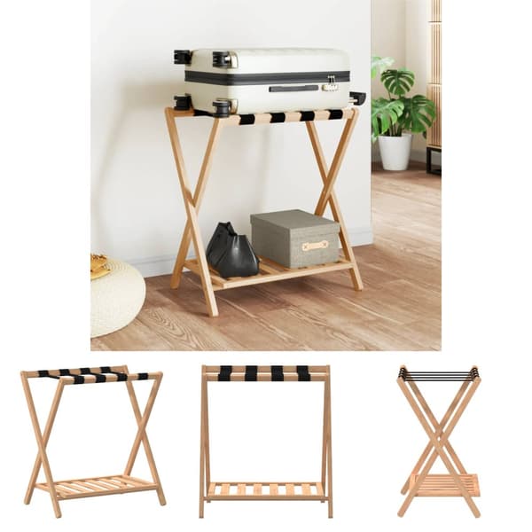 The Living Store kuffertbænk 68x38x58 cm bambus -  Kuffertstativer