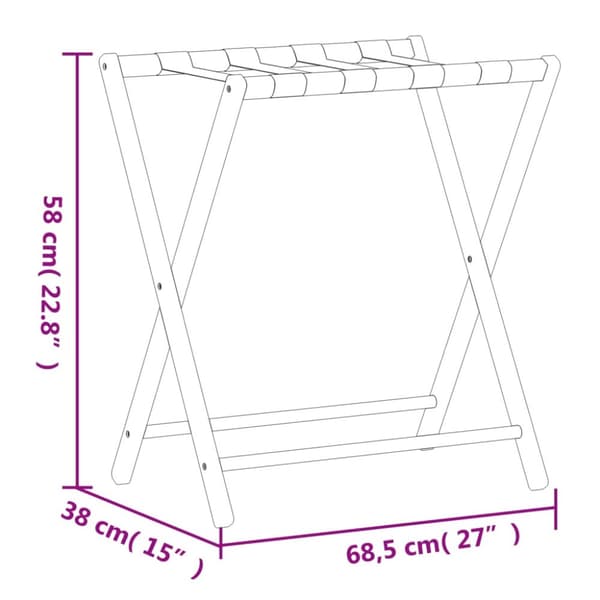 Kuffertstativer - Living kuffertbænk 68,5x38x58 cm bambus sort
