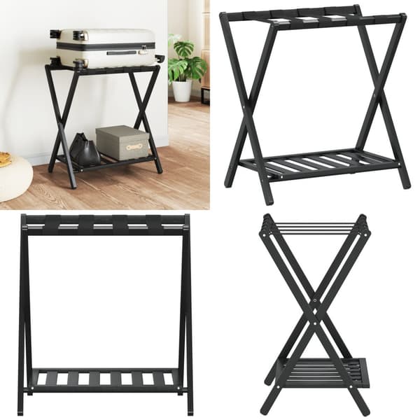 Kuffertbænk 68x38x58 cm bambus sort - Kuffertbænk - Kuffertbænke - Home & Living