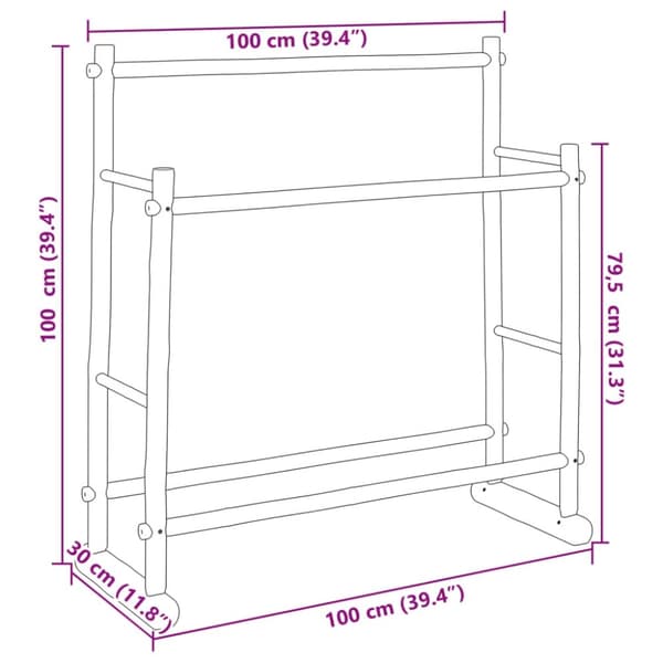 vidaXL Klesstativ 100x30x100 cm bambus