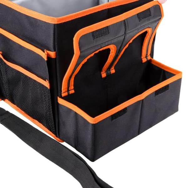BLACK+DECKER Trunk Organizer Bag med axelrem och Travel Drink Holdare
