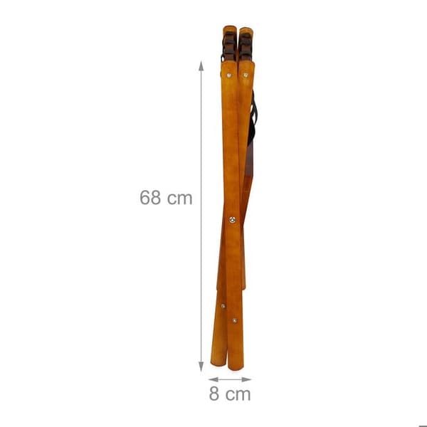 Relaxdays Fällbart bagagebord, trä, H x B x D: 54,5 x 66 x 44,5 cm, 2 hyllor, hotellbagagehållare, natur