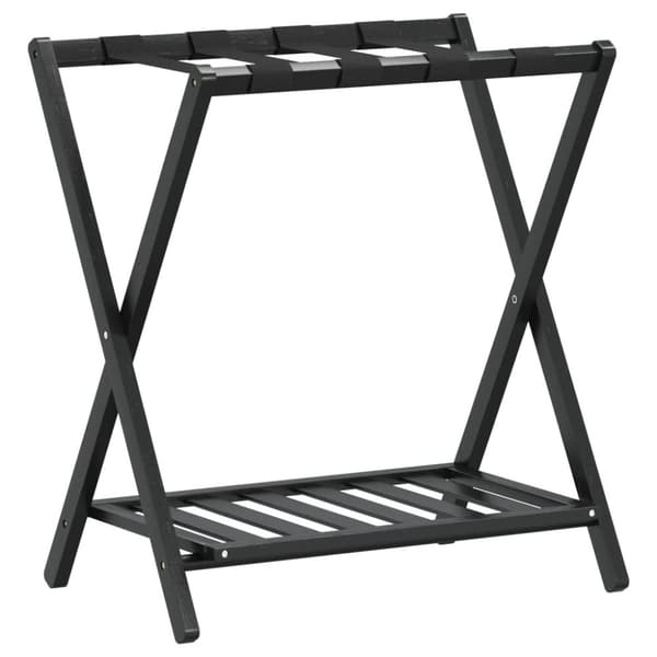 Bagagehylla svart 68x38x58 cm bambu