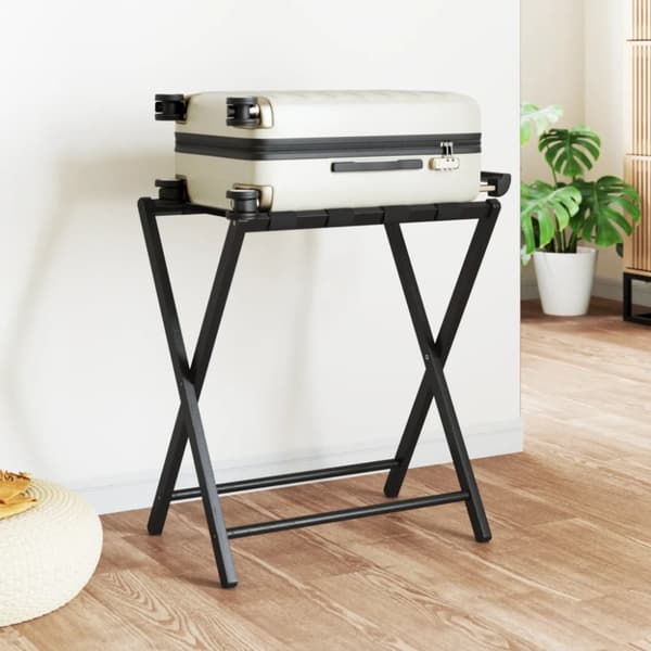 Bagagehylla svart 68,5x38x58 cm bambu