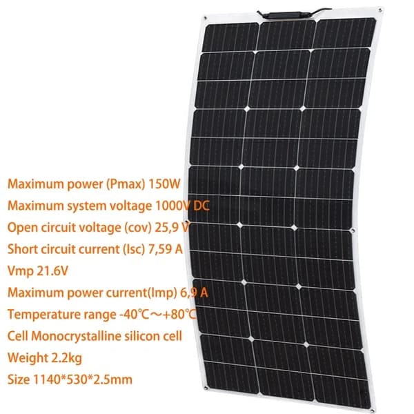 Joustavat aurinkopaneelisarjat, 18V, vedenpitävät, 12 V 100W -sarja