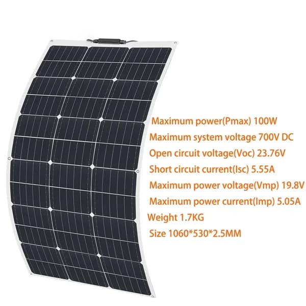 Joustavat aurinkopaneelisarjat, 18V, vedenpitävät, 12 V 100W -sarja