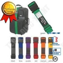TD® set med 4 justerbara bagageremmar 200 cm - paket med 4, säkerhet och identifiering av din bagagebeständiga bagageresväska fixering