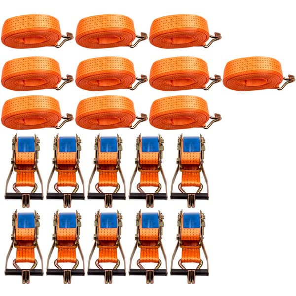 Heavy Duty Cargo Stropper, 5000 kg Surringskapacitet, Holdbart Polyester Materiale, Klørkroge til Nem Fastgørelse