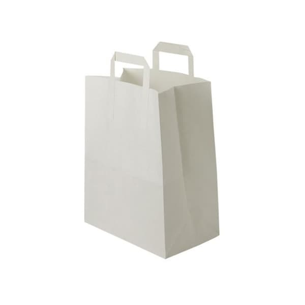 PAPPERSPÅSAR - BIOZOYG - Biologiskt nedbrytbara &amp; komposterbara shoppingkassar - vita - 22x10x28cm - 25 st