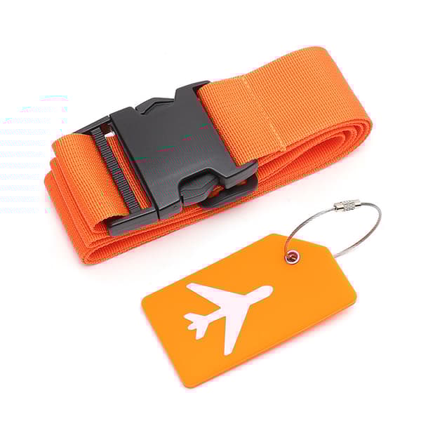 INF Bagageband med adressetikett Orange 1.8 m