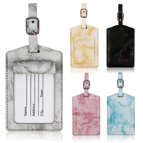 INF Baggage Tag med Marmor Mönster