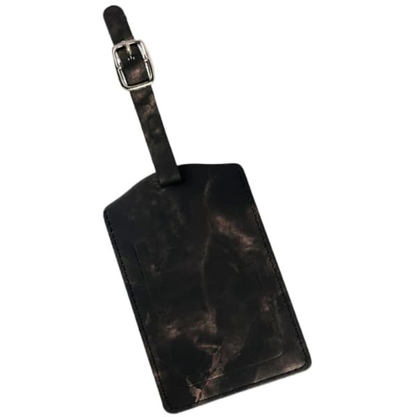 INF Baggage Tag med Marmor Mönster Svart