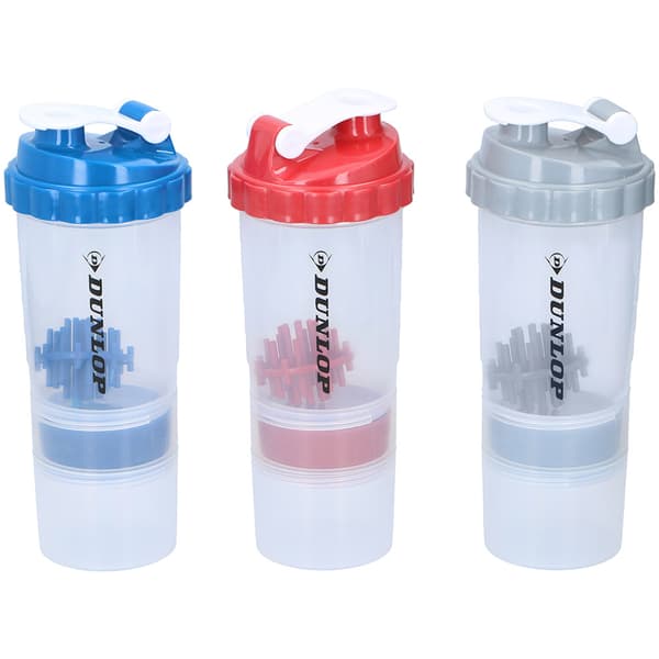 Dunlop Shake / Shakerflaska / Proteinshaker / Vattenflaska 550ml med smart förvaring för proteinpulver