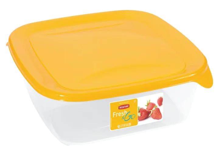 CURVER - gul 1,7L plastmatbehållare