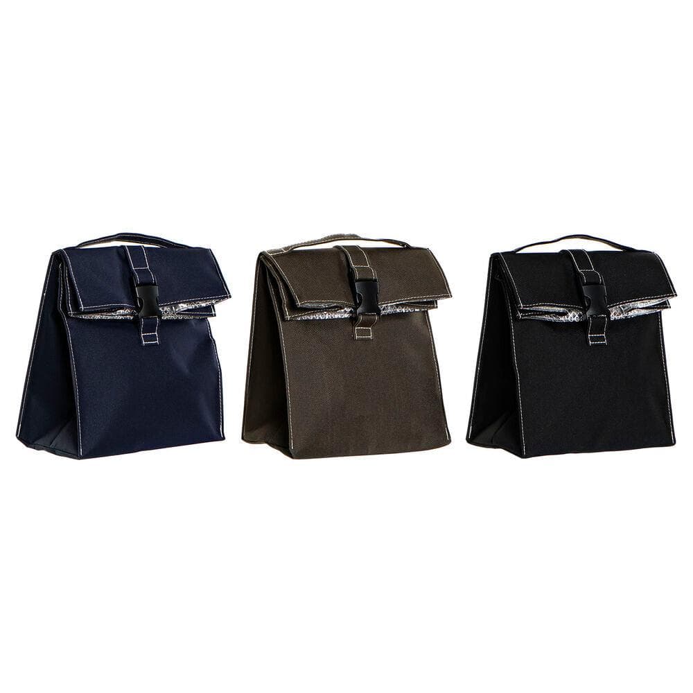 Lunchbox DKD Home Decor Thermal Blue Black Green (3 pcs) (19 x 13 x 23 cm)