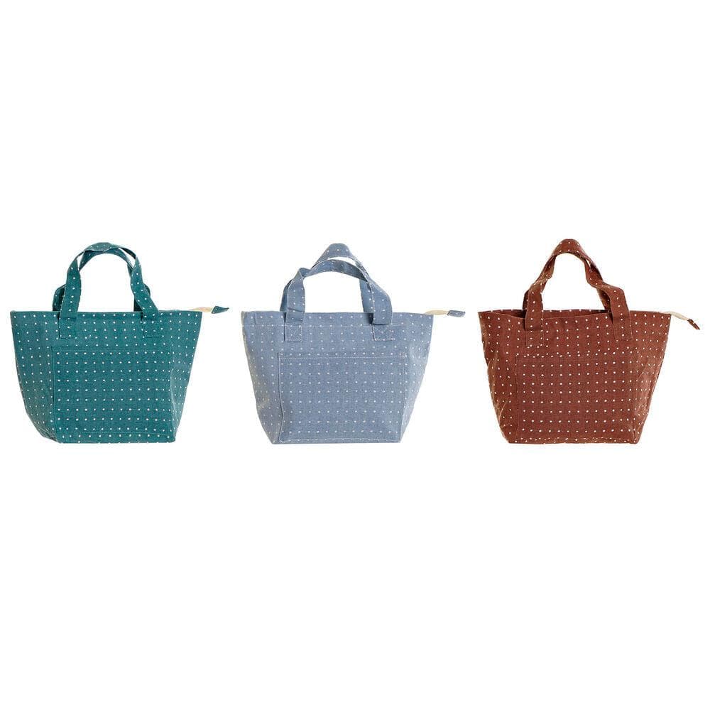 Lunchbox DKD Home Decor Blue Brown Turquoise (35 x 14 x 20 cm) (3 pcs)