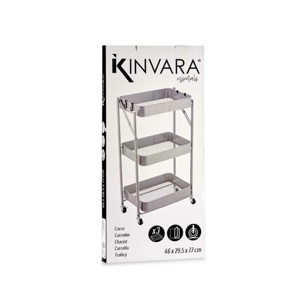 Grönsaksvagn Kinvara B1148I-TJ Grå Stål Plast 29,5 x 78,5 x 45,5 cm