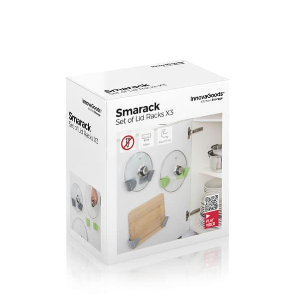 Set med 3 självhäftande hållare för kastrullock Smarack InnovaGoods