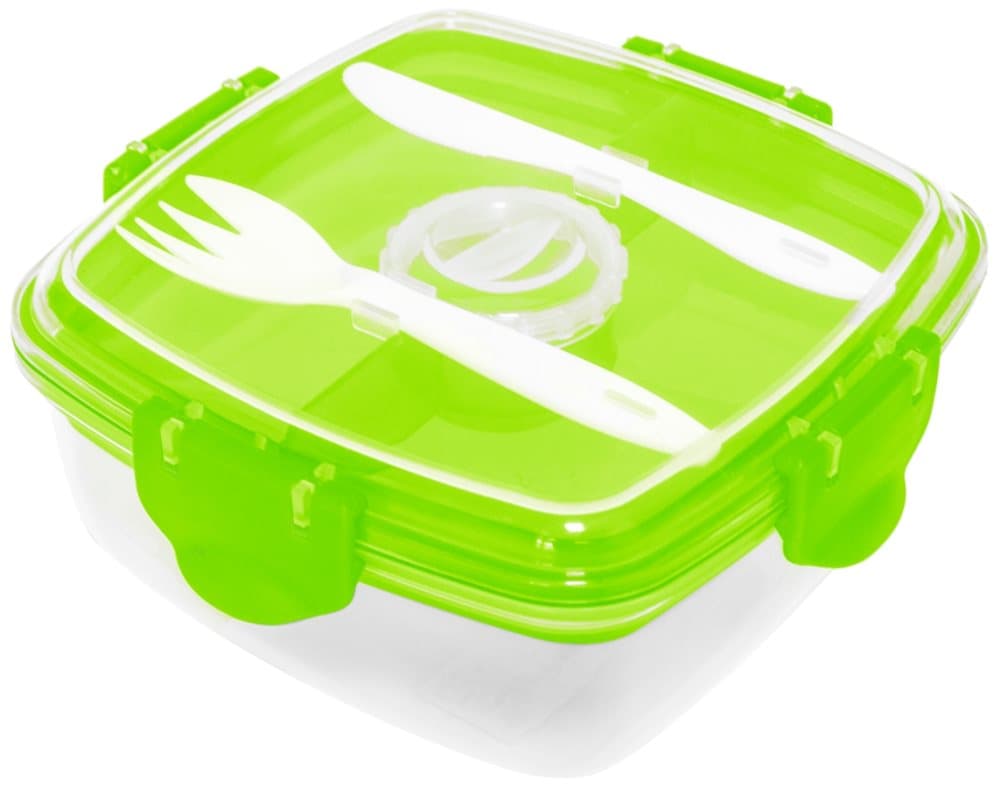 Lunch box med bestick, lime