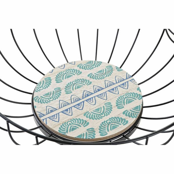 Fruktskål DKD Home Decor Blå Turkos Metall Trä MDF 28 x 28 x 11 cm (2 antal)