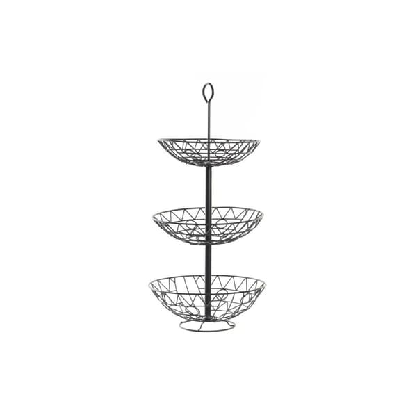 Fruktskål DKD Home Decor Svart Metall Geometrisk 28 x 28 x 58 cm