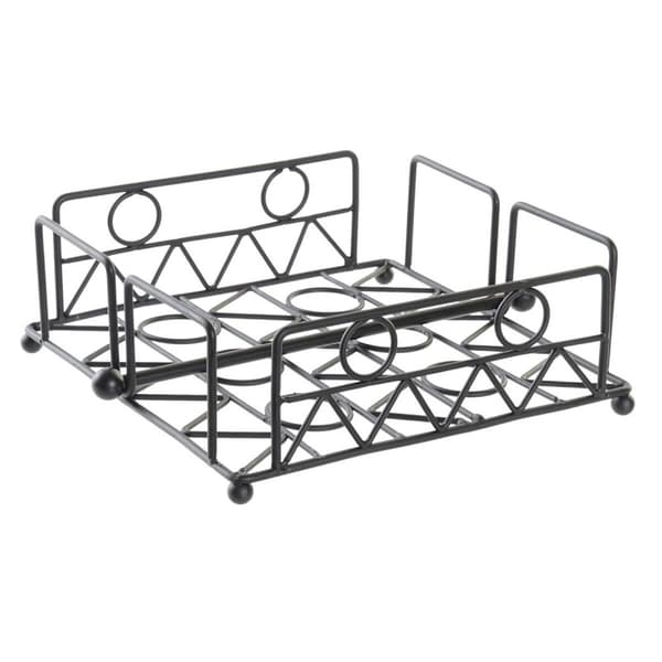 Servetthållare DKD Home Decor Geometrisk Svart Metall 18 x 18 x 7 cm