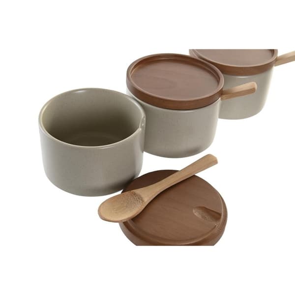 Sockerströare DKD Home Decor Brun Beige Gummiträ 29 x 10 x 7 cm