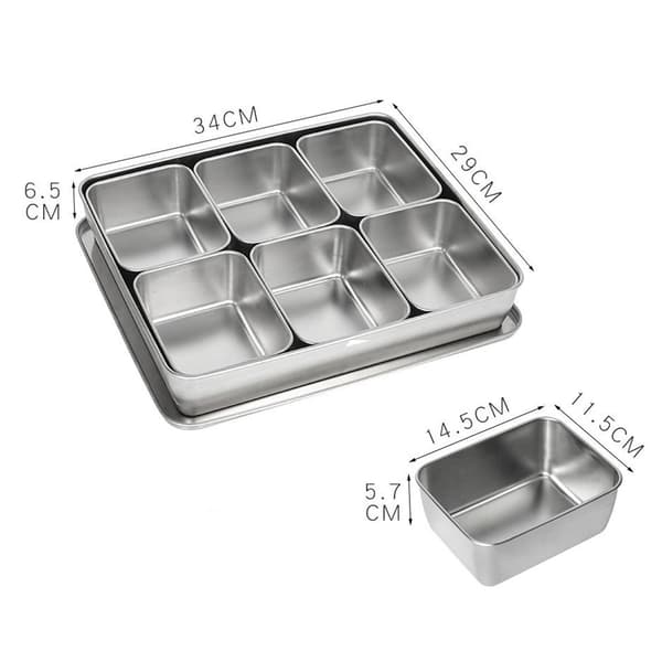 Metallinen säilytyslaatikko 6 lokerolla