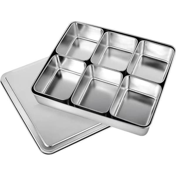 Metallinen säilytyslaatikko 6 lokerolla