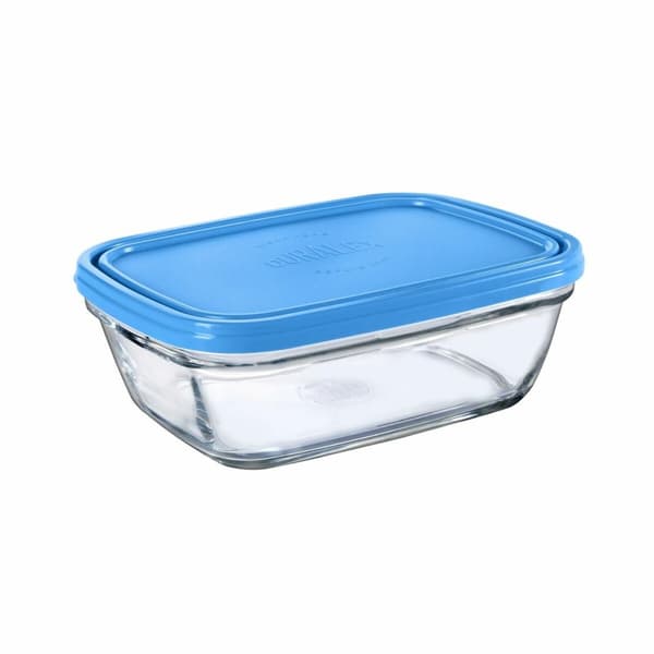 Rektangulär matlåda med lock Duralex Freshbox Blå 1,1 L