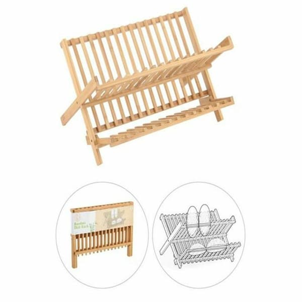 Hopvikbart diskställ för kök DKD Home Decor 42 x 27,5 x 38 cm Naturell