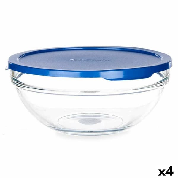 Pyöreä eväsrasia kannella Pasabahce Chefs Sininen 1,7 L 20,5 x 9 x 20,5 cm (4 osaa)