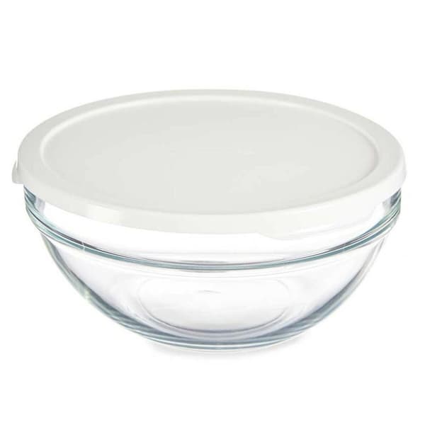 Rund matlåda med lock Pasabahce Chefs Vit 1,7 L 21 x 9 x 21 cm (4 antal)