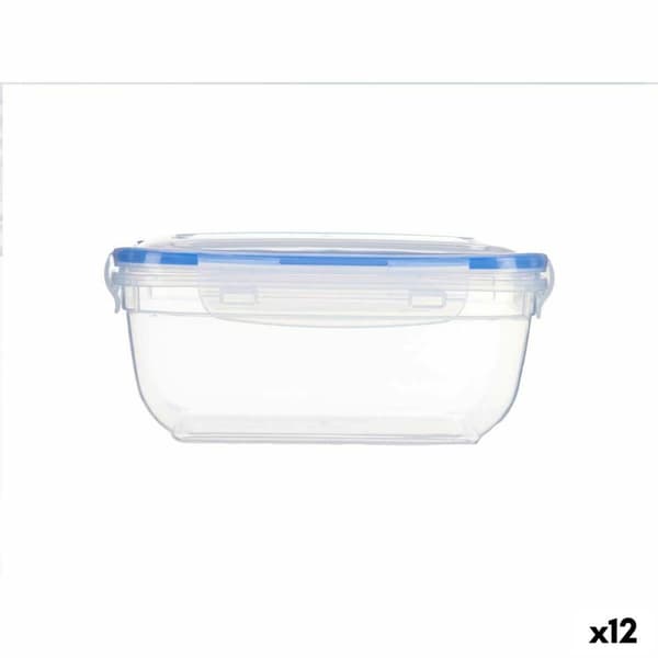 Ilmatiivis eväsrasia Leknes 30113 Läpinäkyvä polypropeeni Neliö 1,4 L 14,5 x 8,5 x 20 cm (12 osaa)