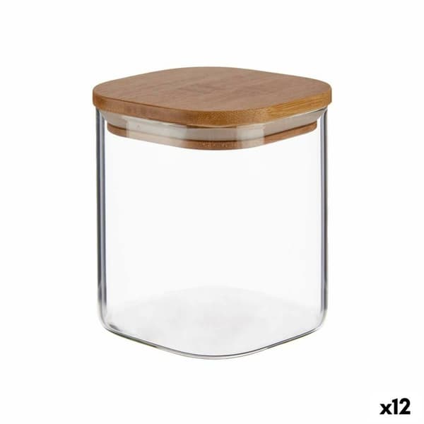 Burk Transparent Bambu Borosilikatglas 880 ml 10,5 x 11,7 x 10,5 cm (12 antal)