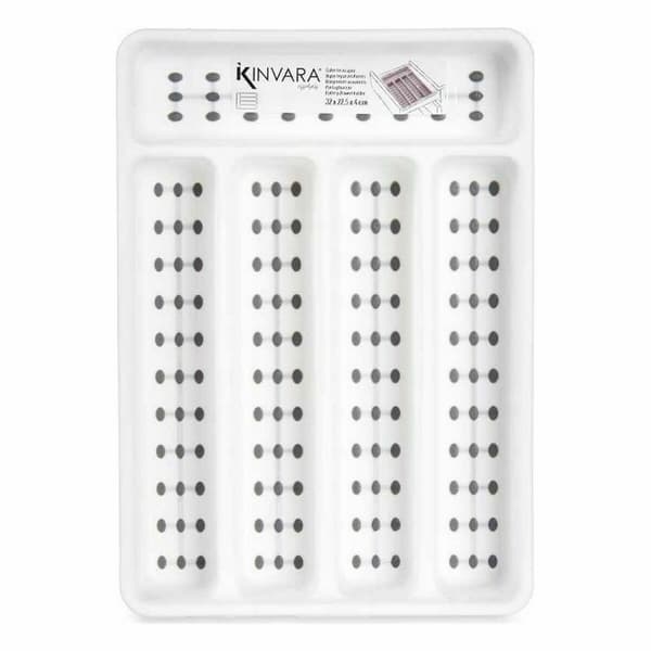 Besticks-sortering Kinvara CN19128-1 Vit Svart polypropen 22,5 x 4,5 x 32 cm (24 antal)