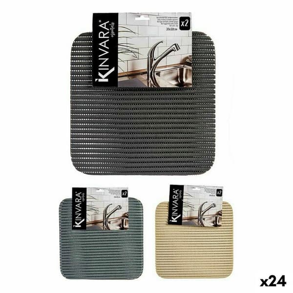 Halkfri matta Kinvara SJ-A106 Vit Plast 32 x 32 cm Set 2 Delar (24 antal)