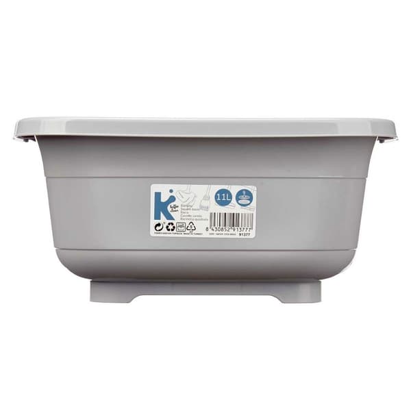 Tvättbalja Kinvara 03 1071 Grå Plast 11 L (12 antal)