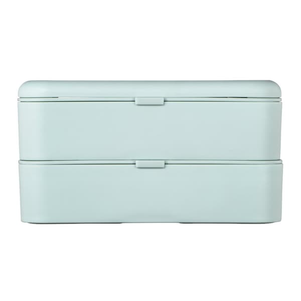 Xavax To Go  Bento Box, 2 Stackable Lunchboxes, 500 ml per Chamber, pastel blue